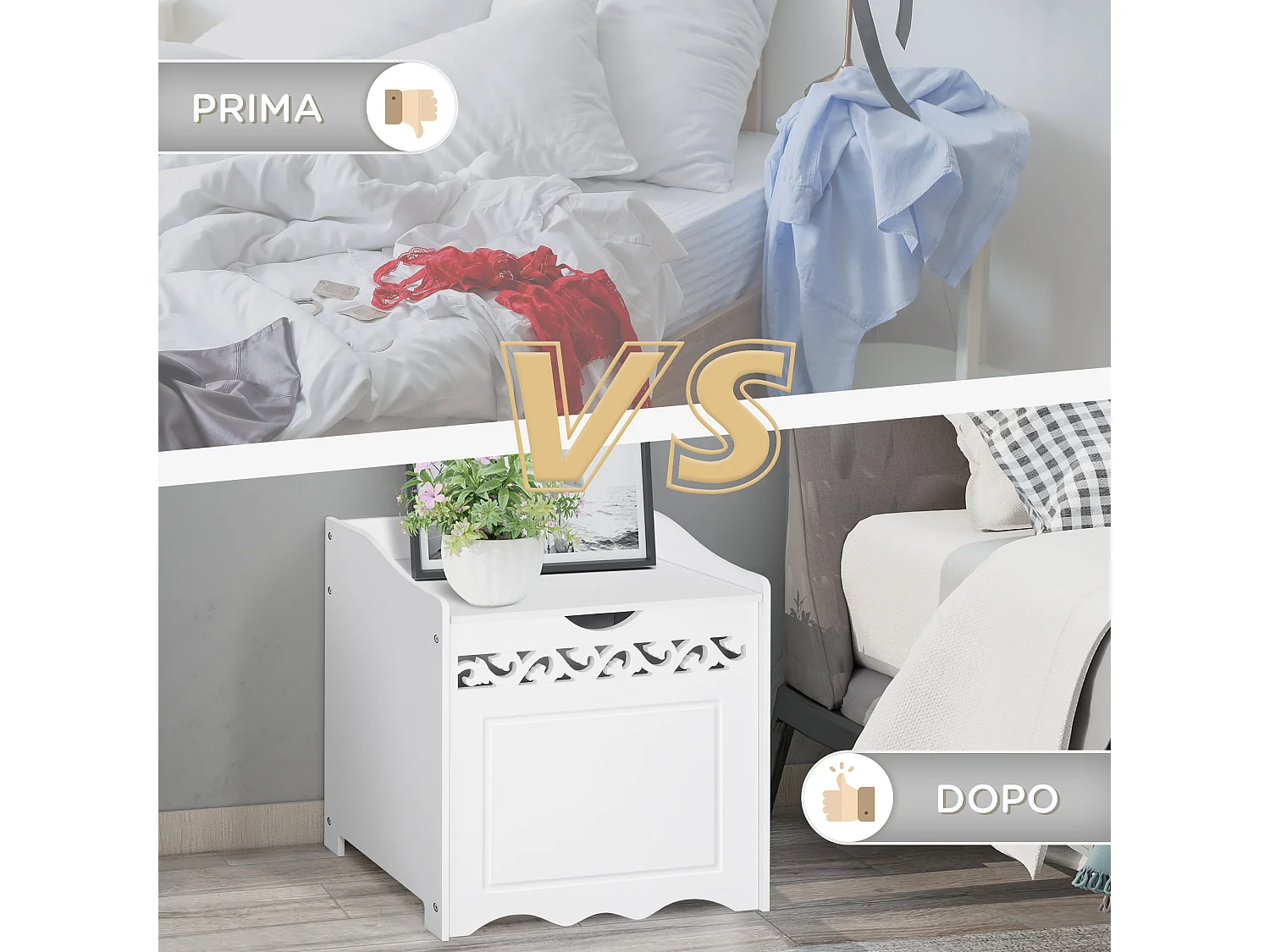 Mobiletto da bagno in legno