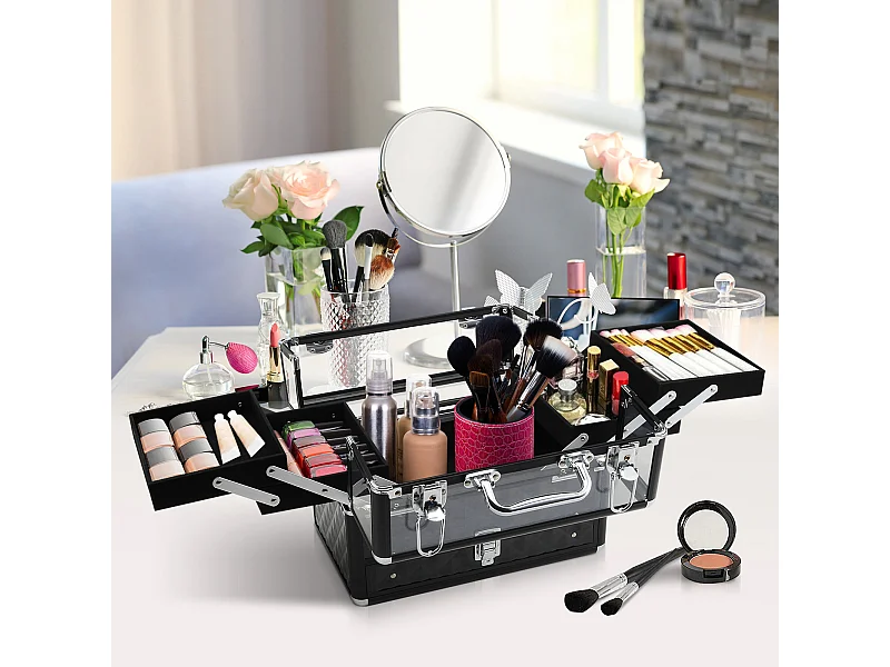 Valigetta porta trucchi professionale con vassoi estraibili