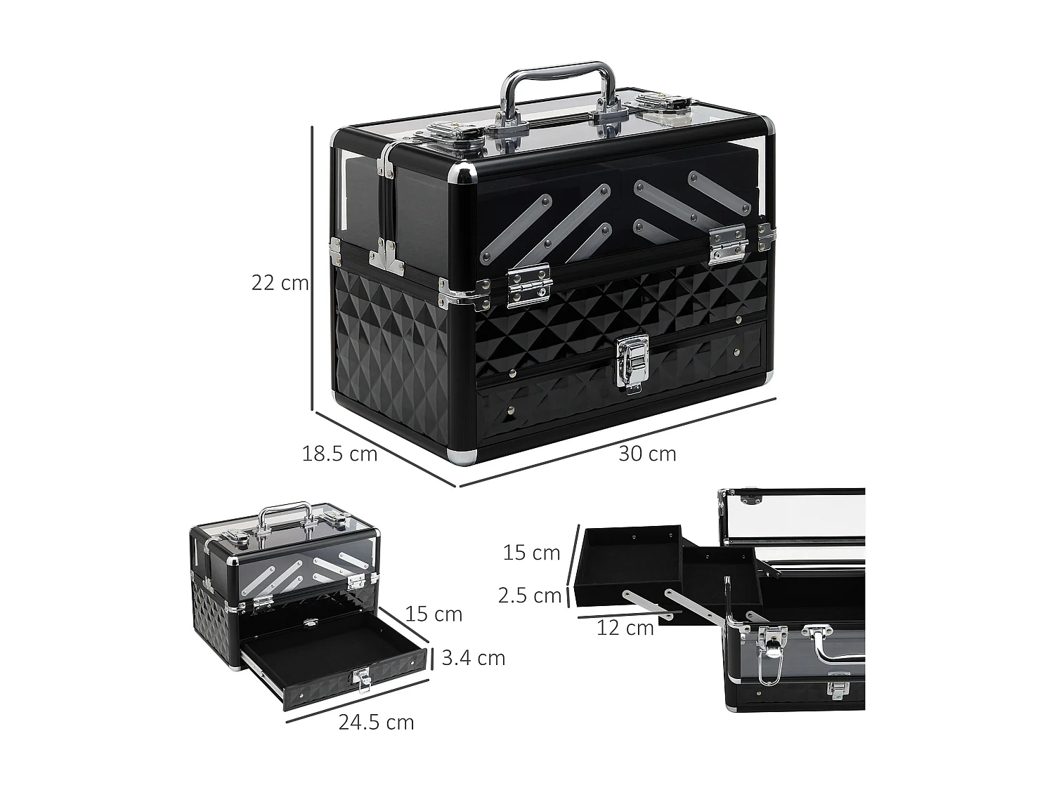 Valigetta porta trucchi professionale con vassoi estraibili