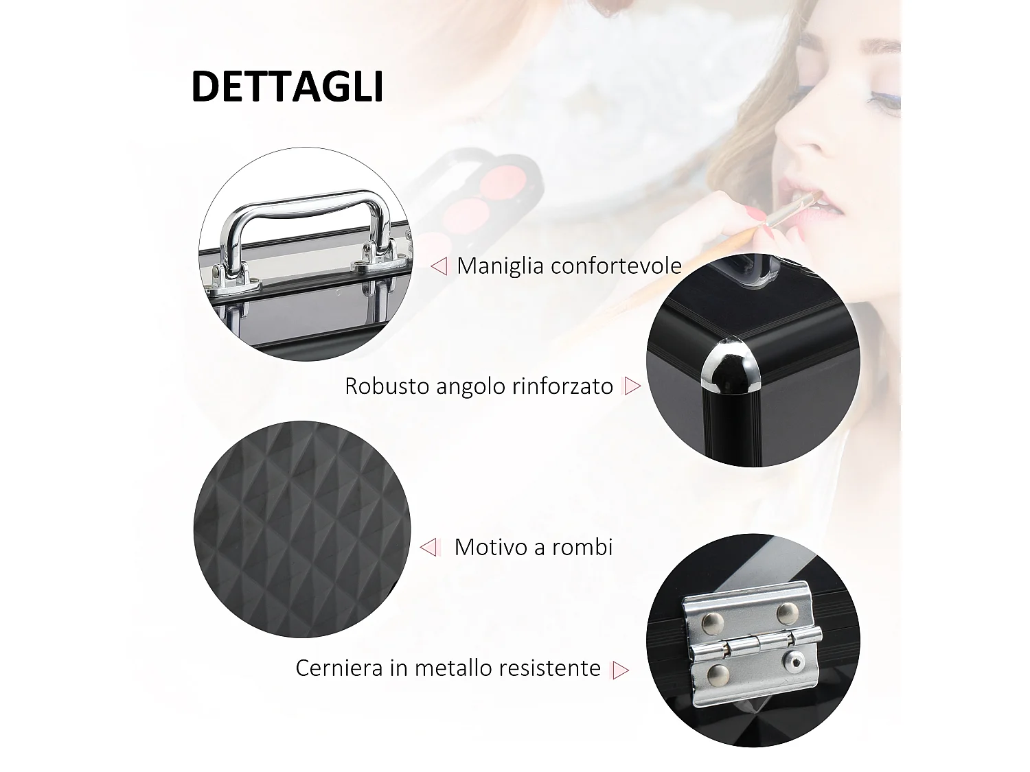 Valigetta porta trucchi professionale con vassoi estraibili