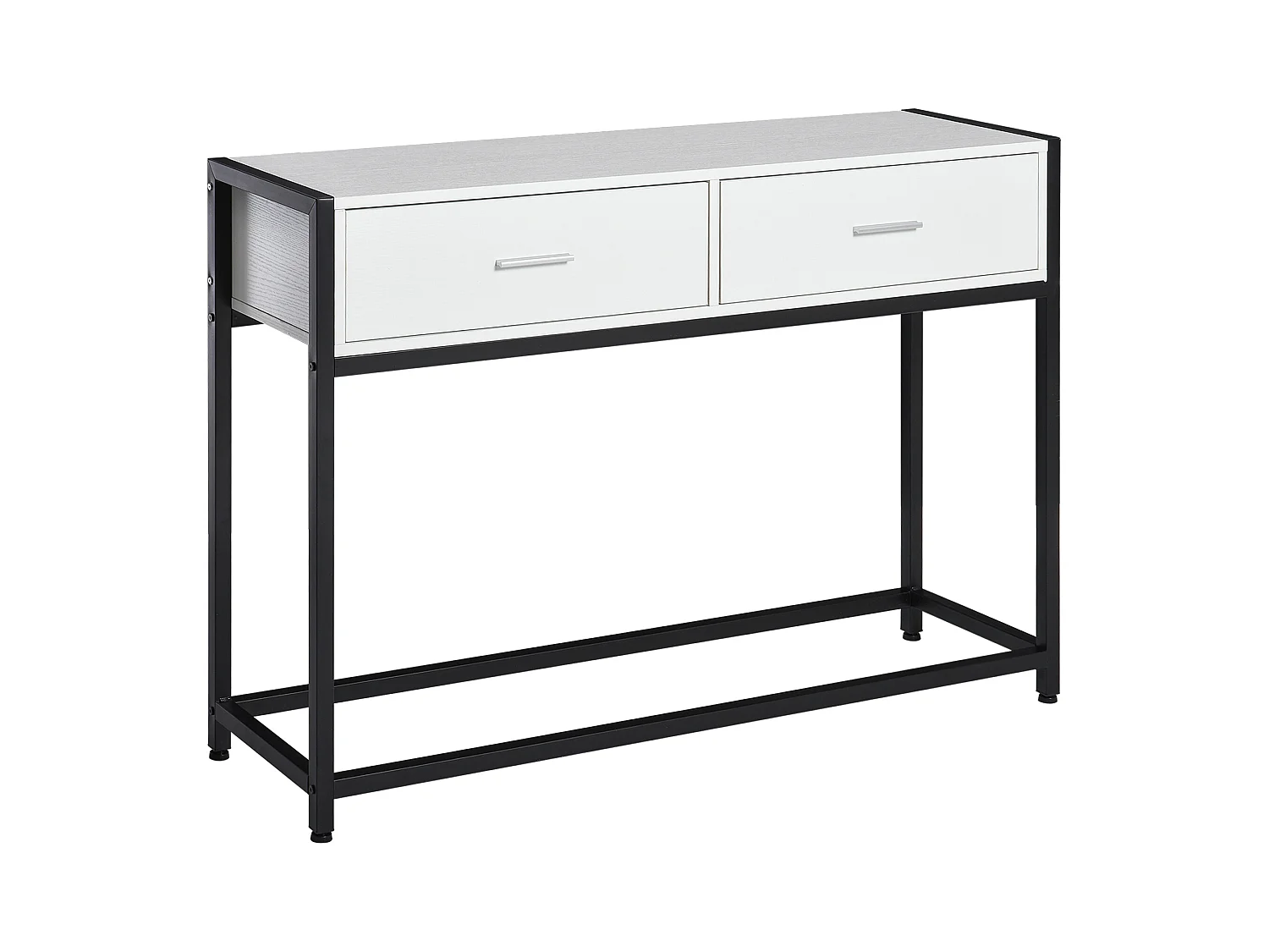 Consolle con cassetti piano d'appoggio metallo bianco