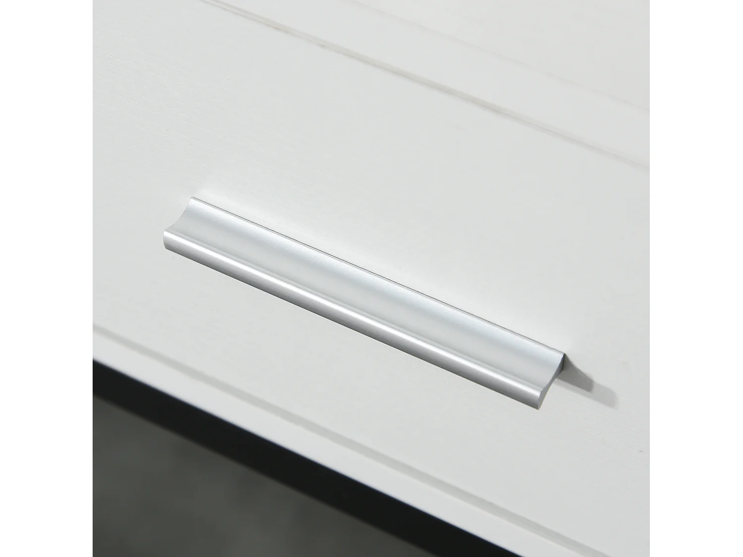 Consolle con cassetti piano d'appoggio metallo bianco