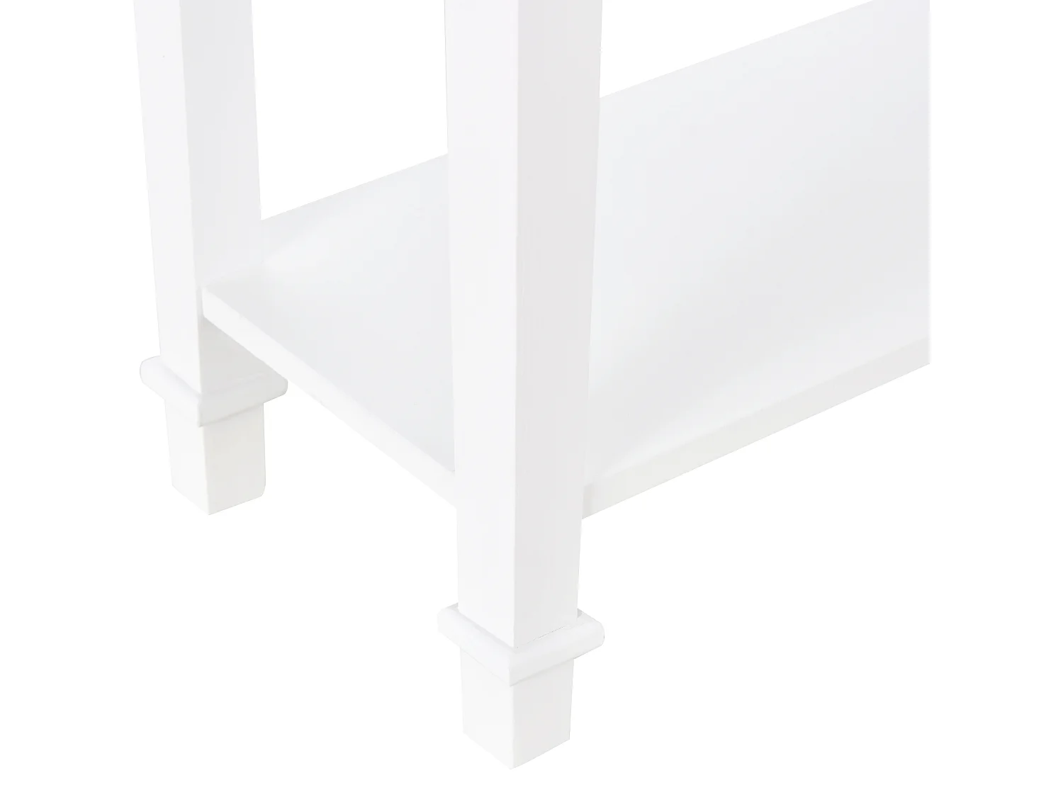 Consolle con cassetto e 2 ripiani mdf bianco e legno