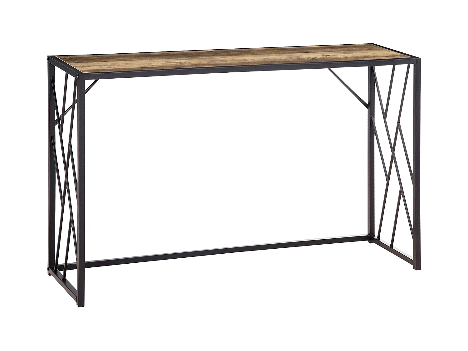 Mobile consolle stile industriale 120x35x75cm acciaio e legno