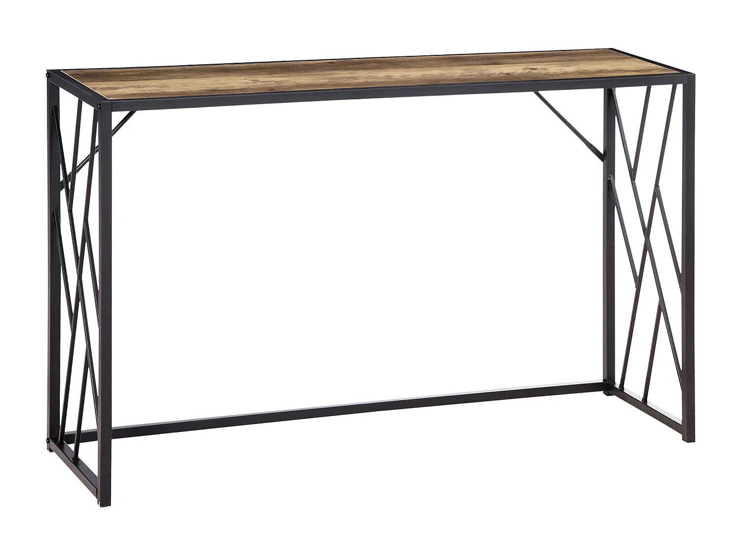 Mobile consolle stile industriale 120x35x75cm acciaio e legno