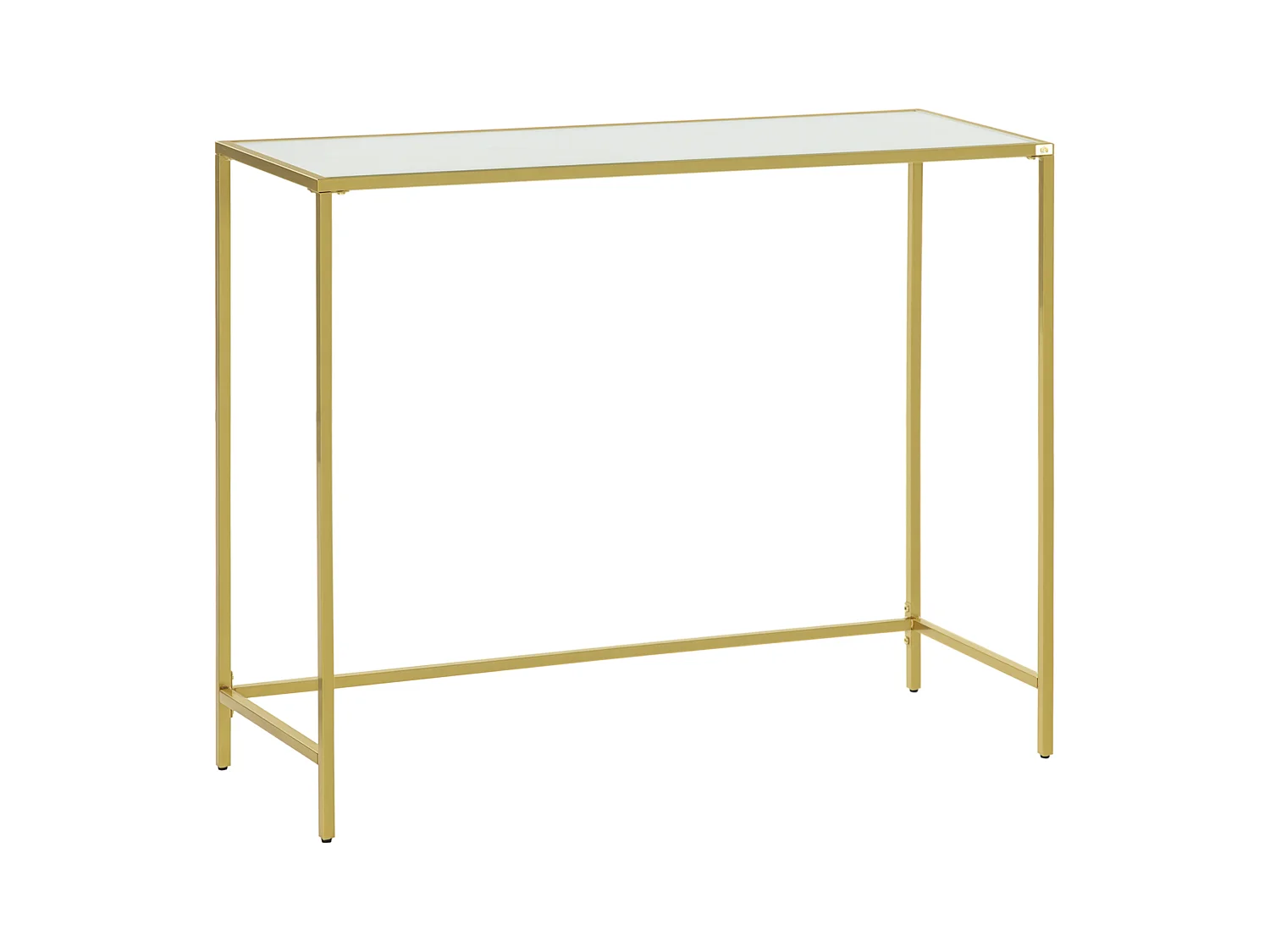 Tavolino consolle da ingresso in acciaio e vetro temperato