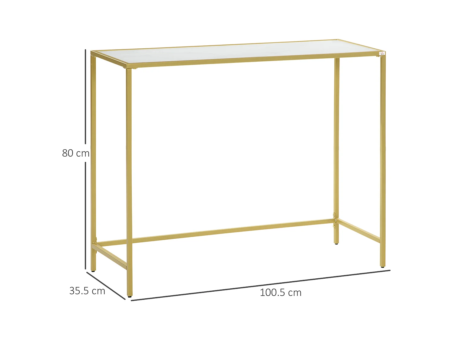 Tavolino consolle da ingresso in acciaio e vetro temperato