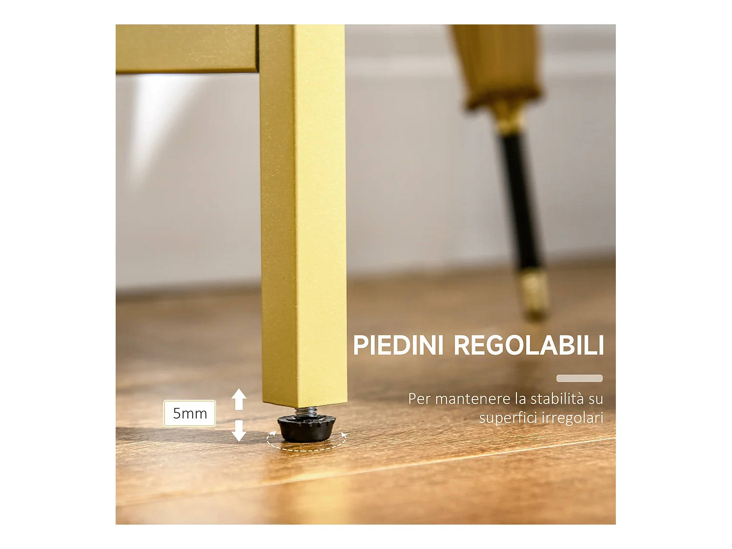 Tavolino consolle da ingresso in acciaio e vetro temperato