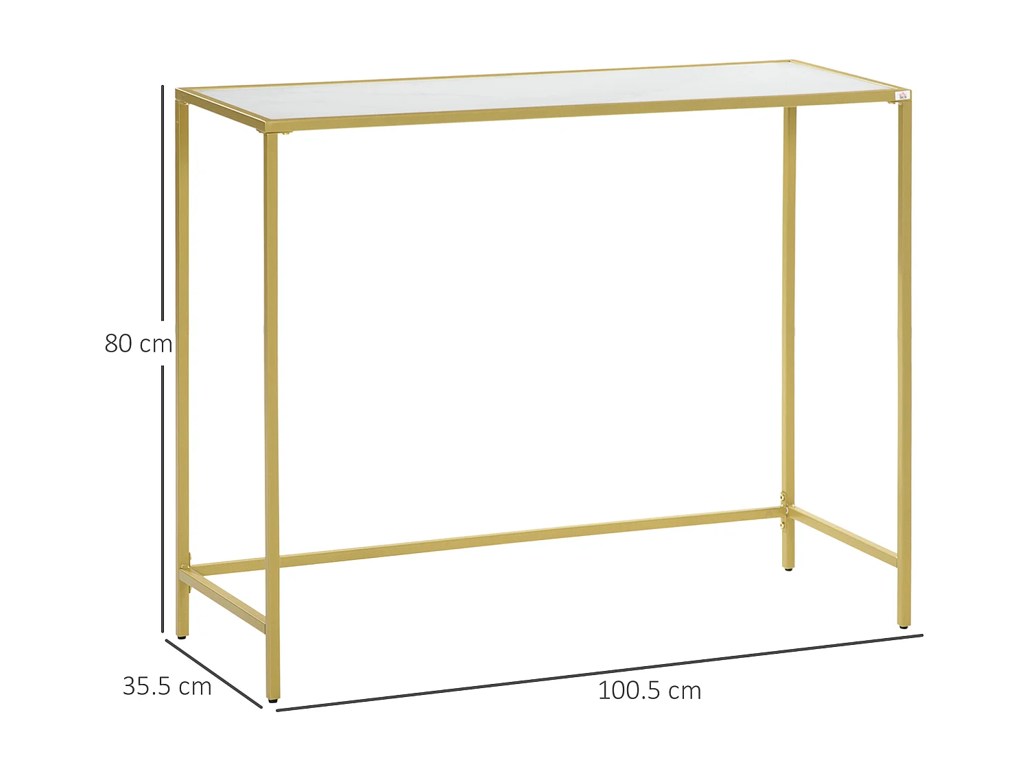 Tavolino consolle da ingresso in acciaio e vetro temperato