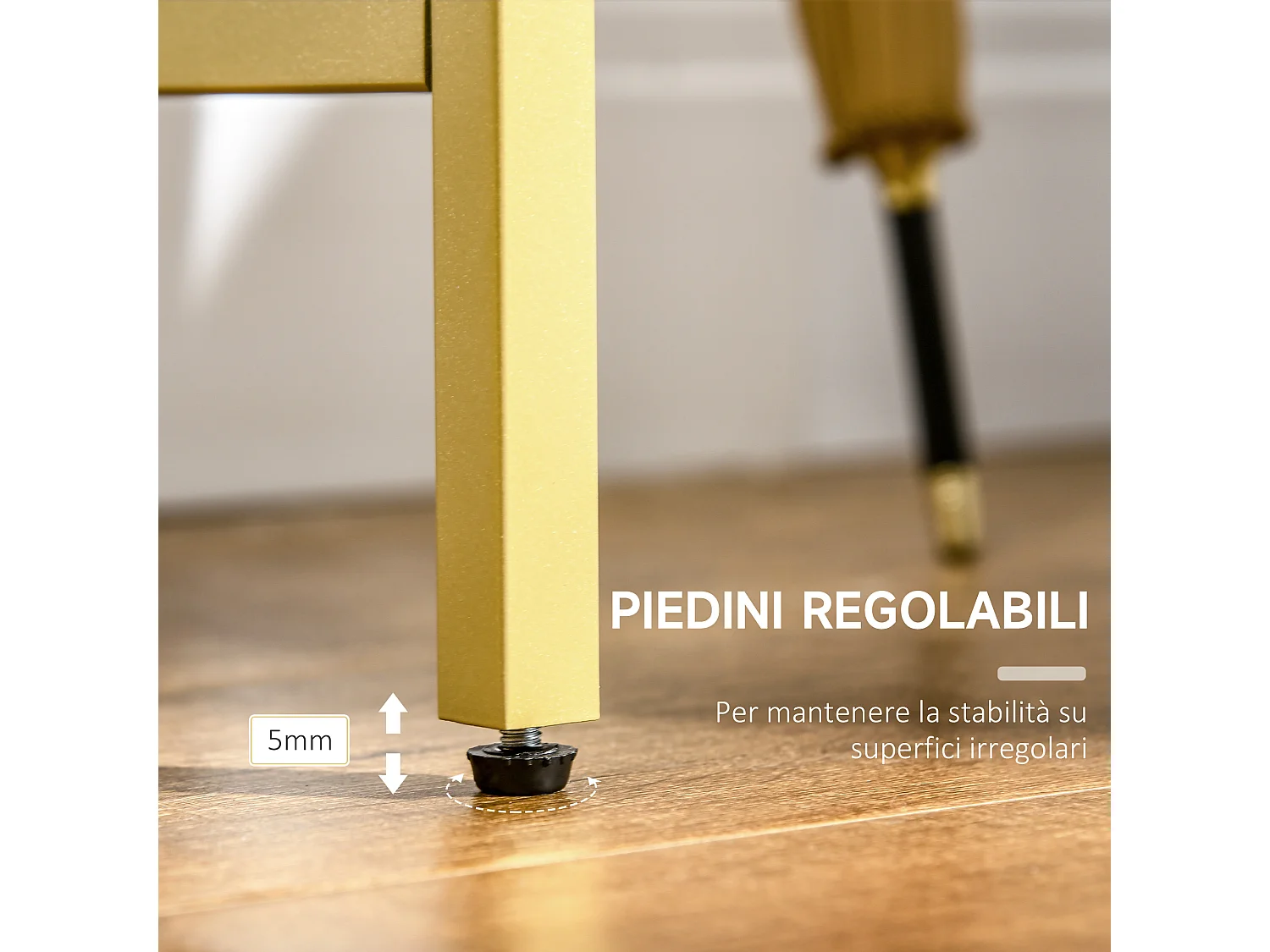 Tavolino consolle da ingresso in acciaio e vetro temperato