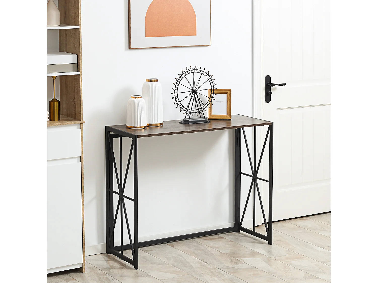 Tavolo consolle da ingresso in stile industriale pieghevole