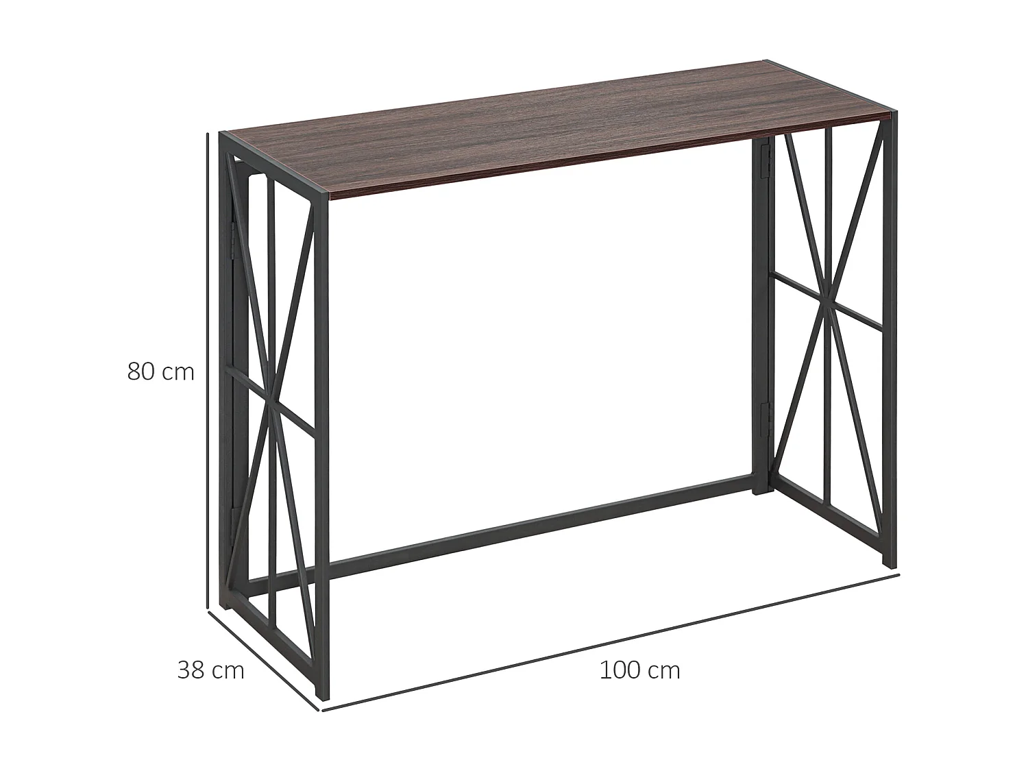 Tavolo consolle da ingresso in stile industriale pieghevole