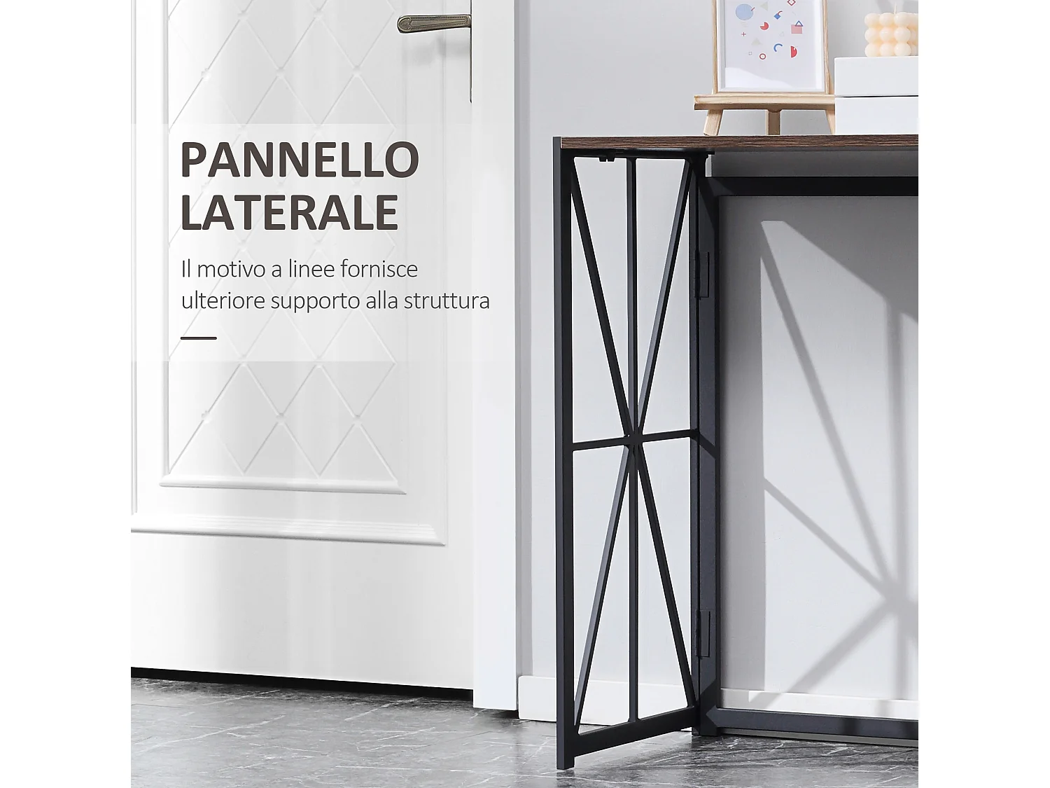 Tavolo consolle da ingresso in stile industriale pieghevole