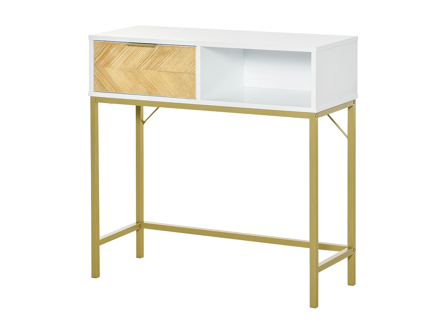 Consolle da ingresso o salotto moderno bianco oro