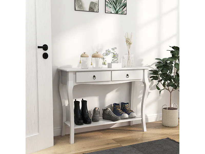 Consolle moderno con 2 cassetti casa bianco
