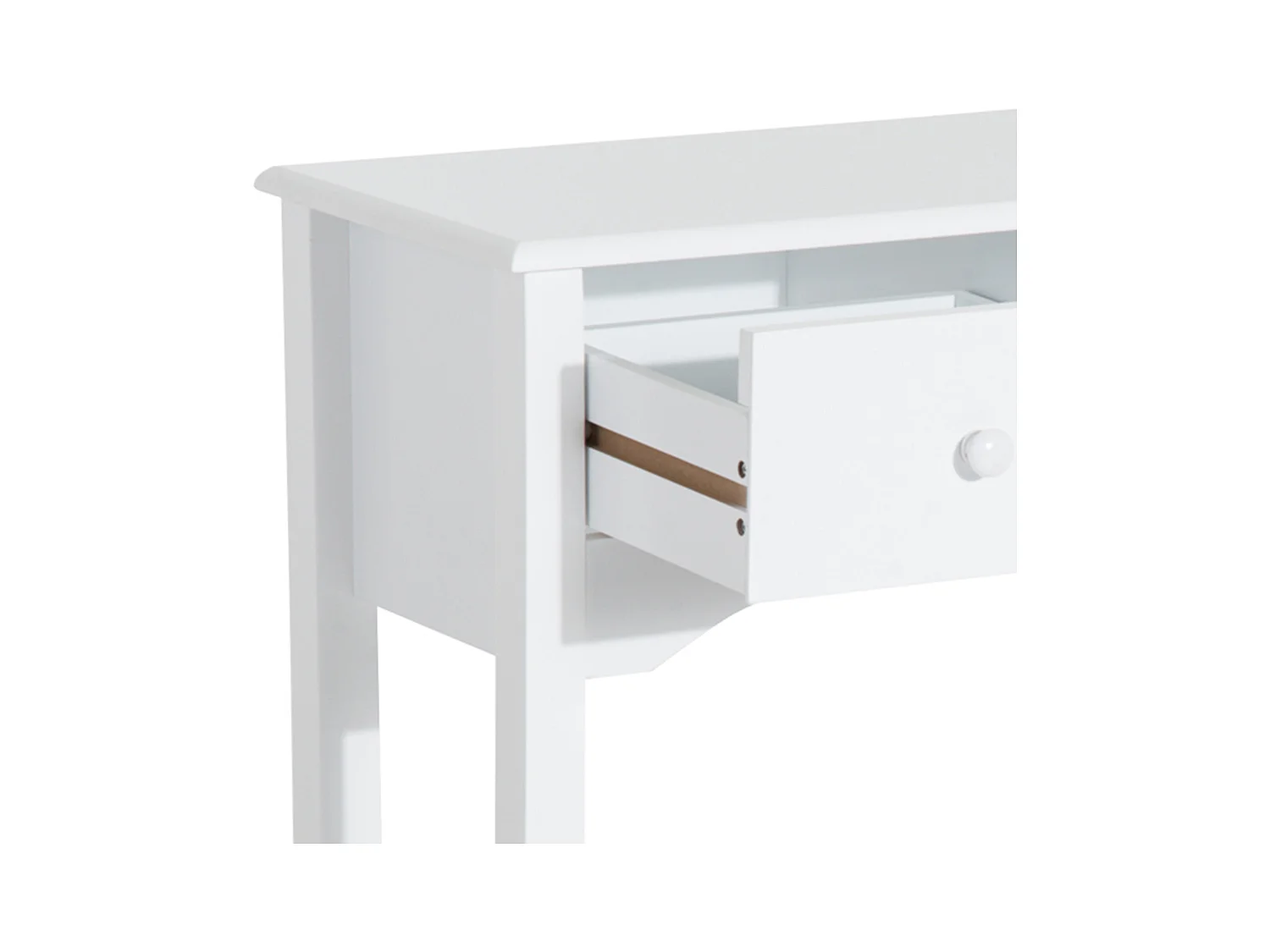 Tavolo consolle moderno con 3 cassetti in mdf 100x32x85 cm bianco