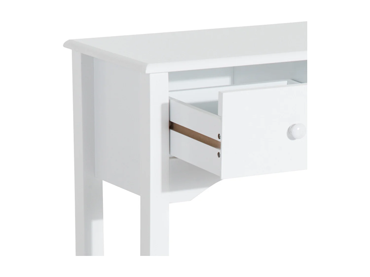 Tavolo consolle moderno con 3 cassetti in mdf 100x32x85 cm bianco
