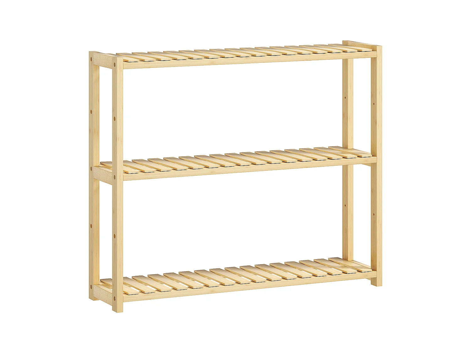 Scaffale per il bagno a 3 ripiani regolabili in bambù color legno