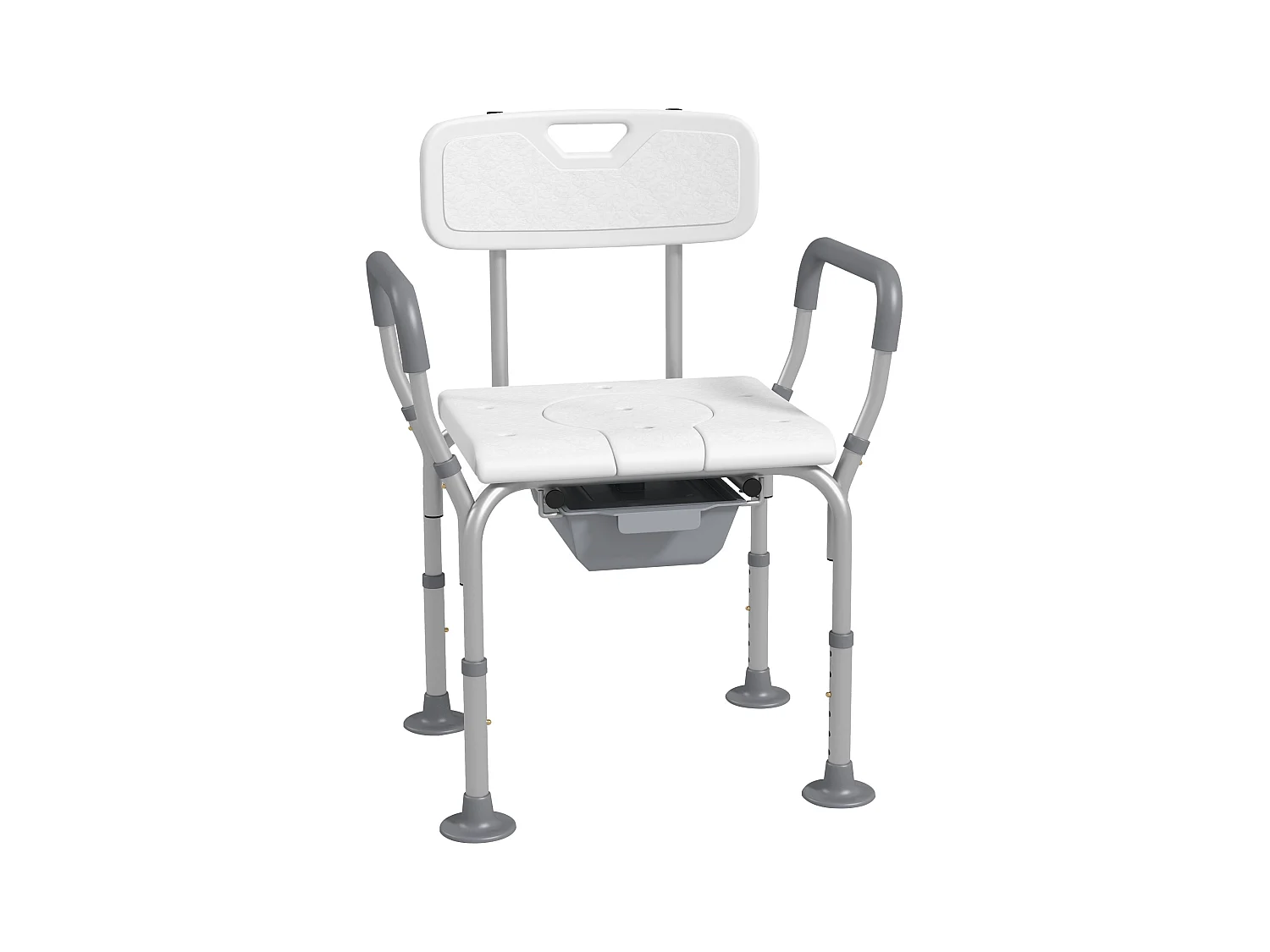 Sedia da doccia 3 in 1 con altezza regolabile bianco