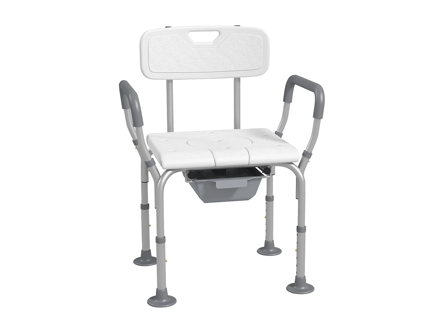 Sedia da doccia 3 in 1 con altezza regolabile bianco