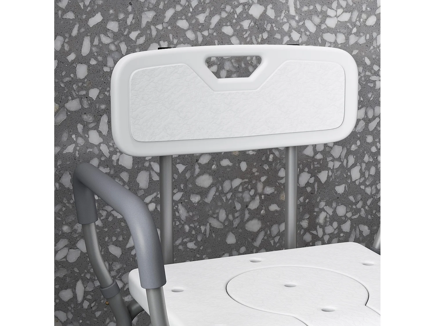 Sedia da doccia 3 in 1 con altezza regolabile bianco