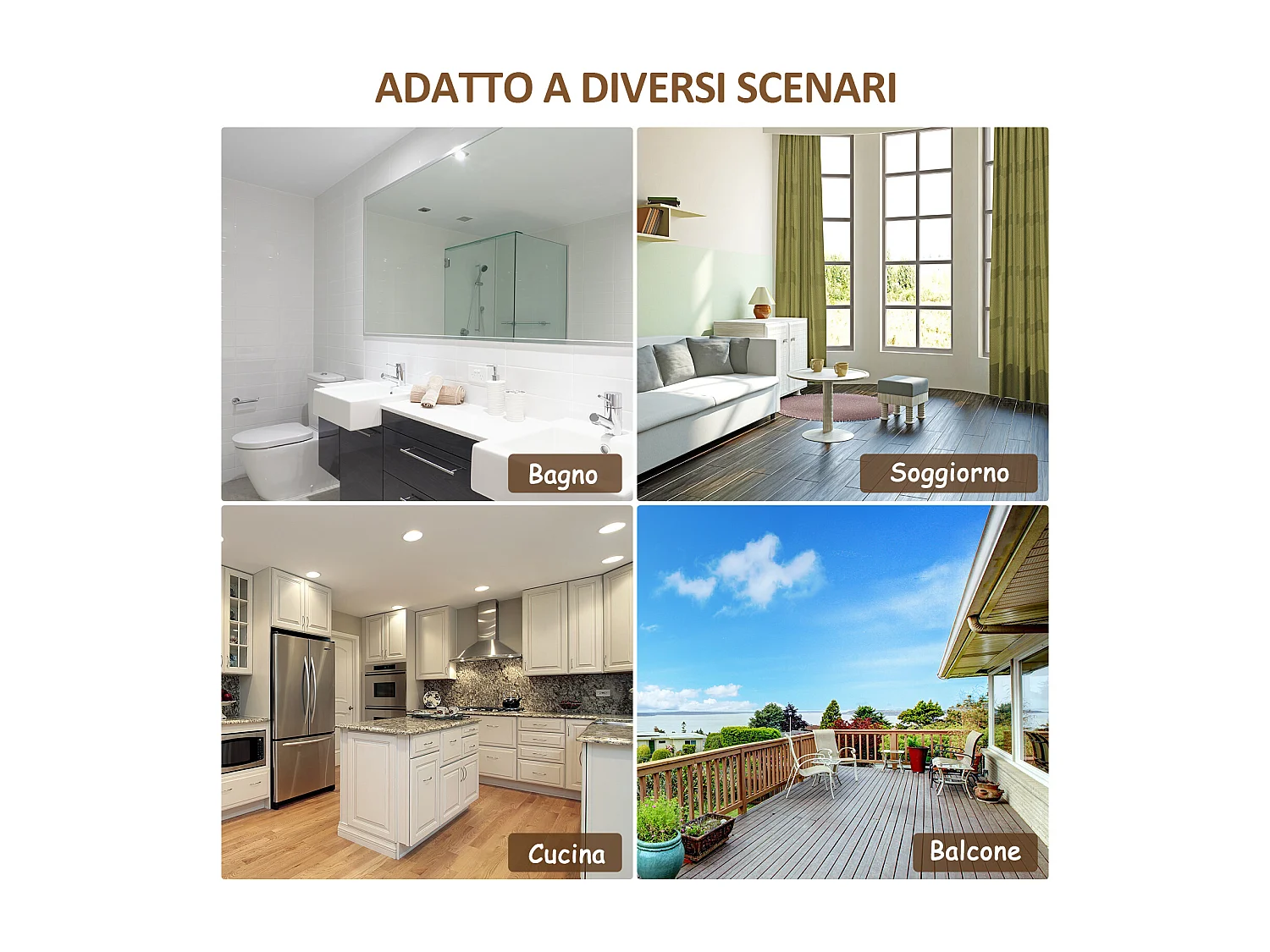 Scaffale bagno a scala con 4 ripiani in bambù bianco e legno