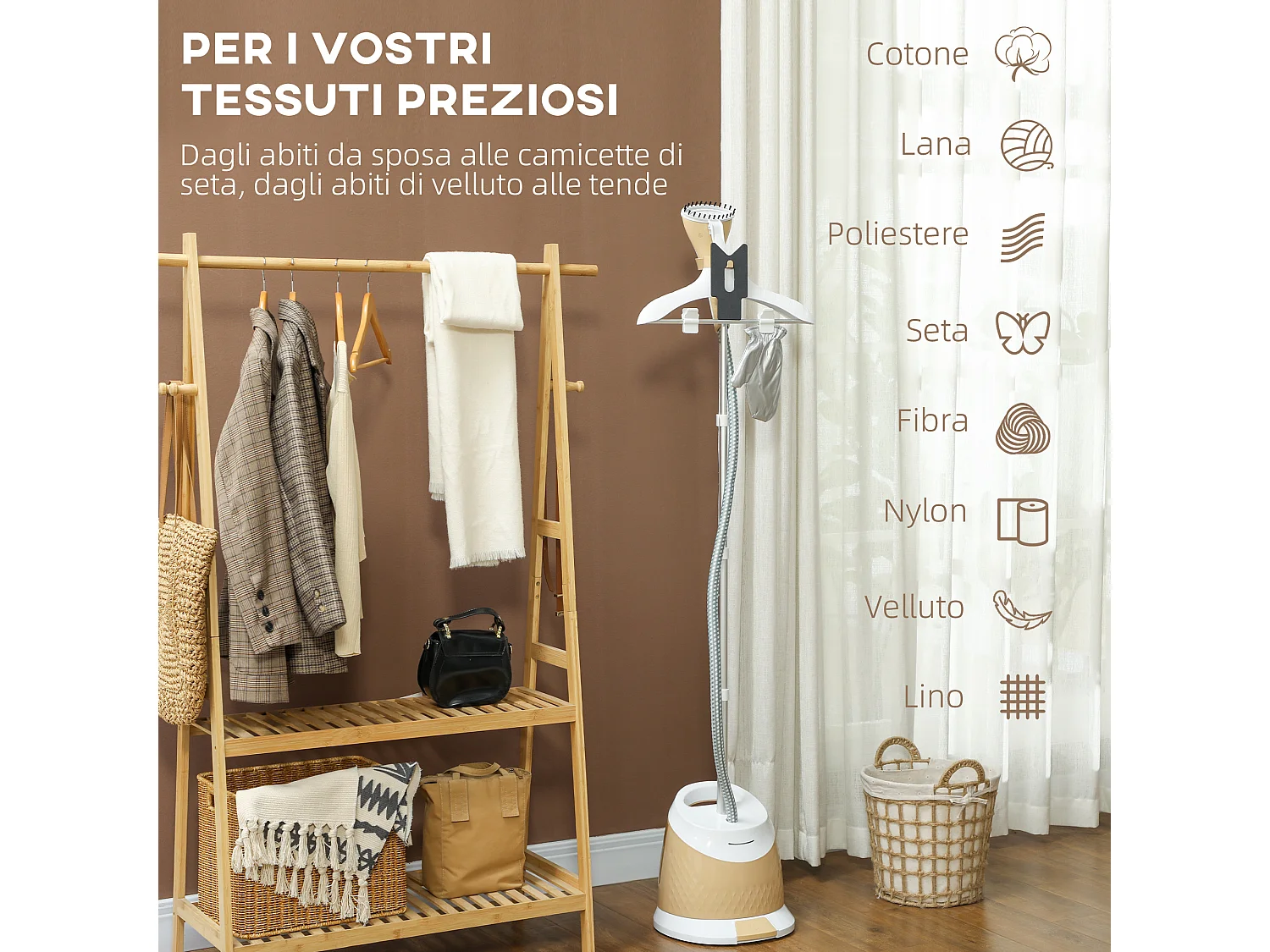Ferro da stiro verticale a vapore 1800w con accessori inclusi