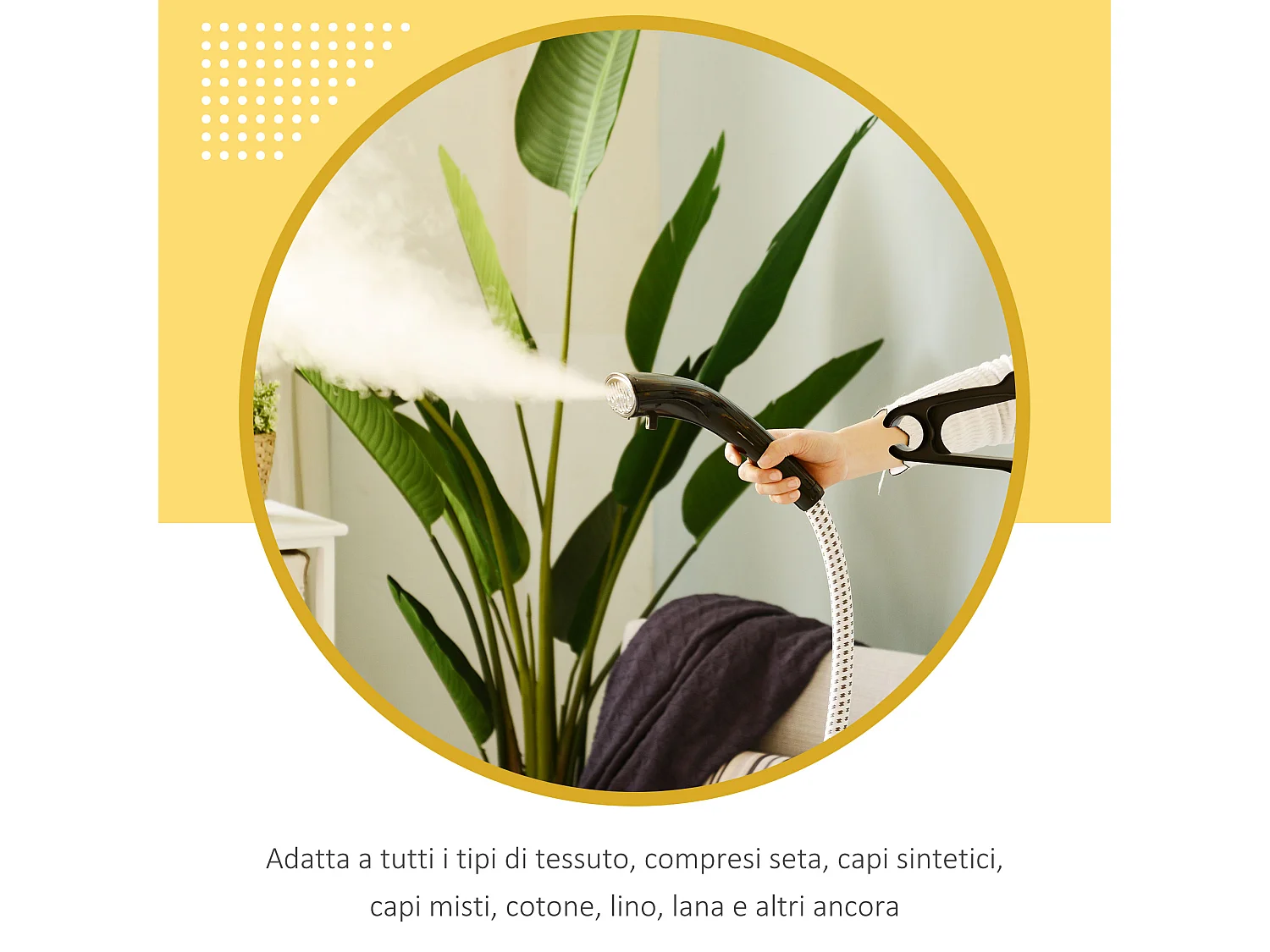 Ferro da stiro verticale stiratrice a vapore con rotelle potenza 1950W