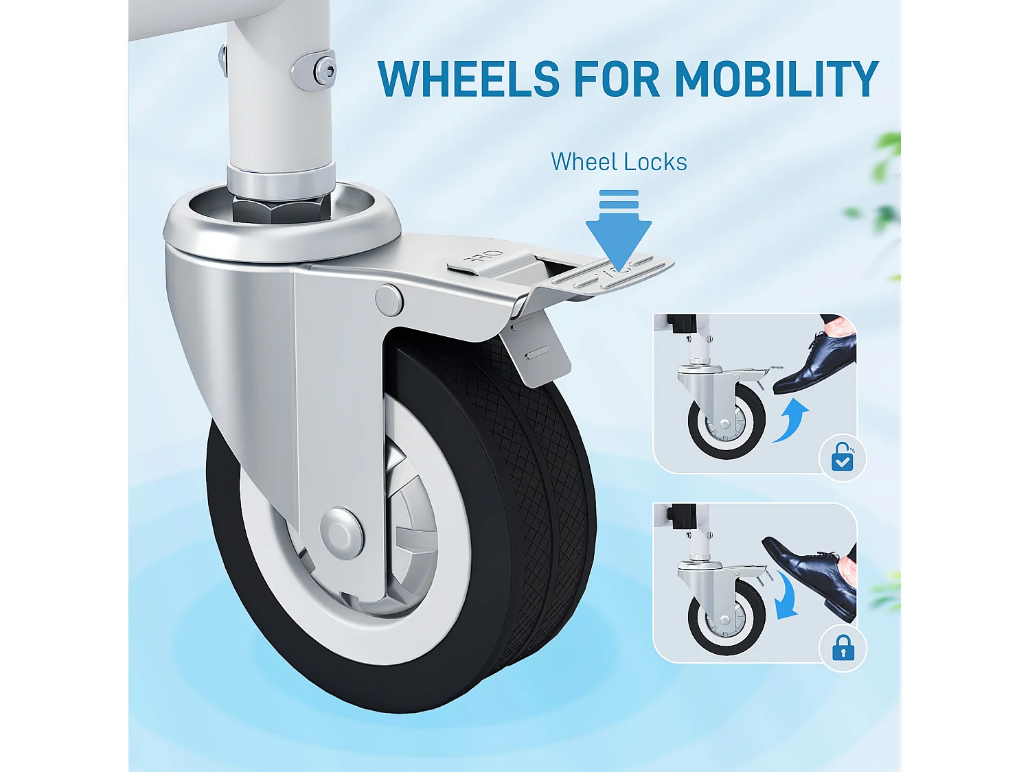 Sedia a rotelle wc impermeabile con poggiapiedi ribaltabili nera