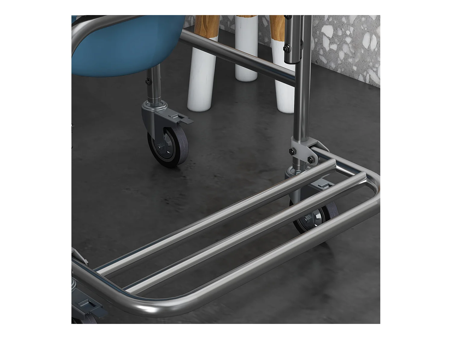 Sedia a rotelle impermeabile con wc  vaso rimovibile per anziani/disabili