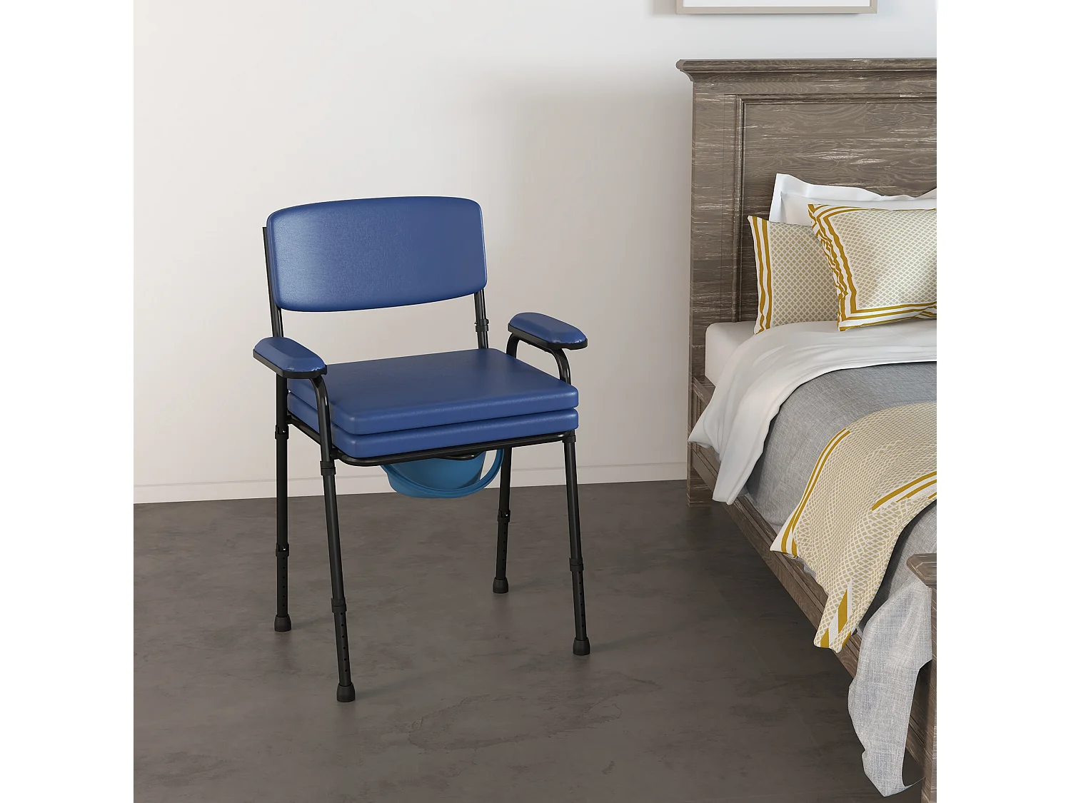 Carrello pulizie con secchio 26 litri con strizzatore e cestini blu