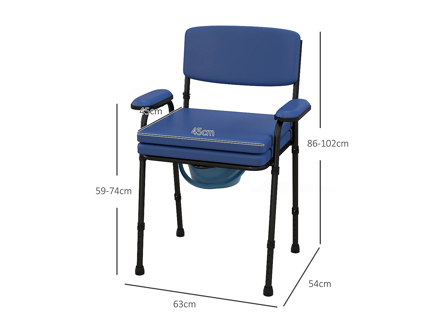 Carrello pulizie con secchio 26 litri con strizzatore e cestini blu