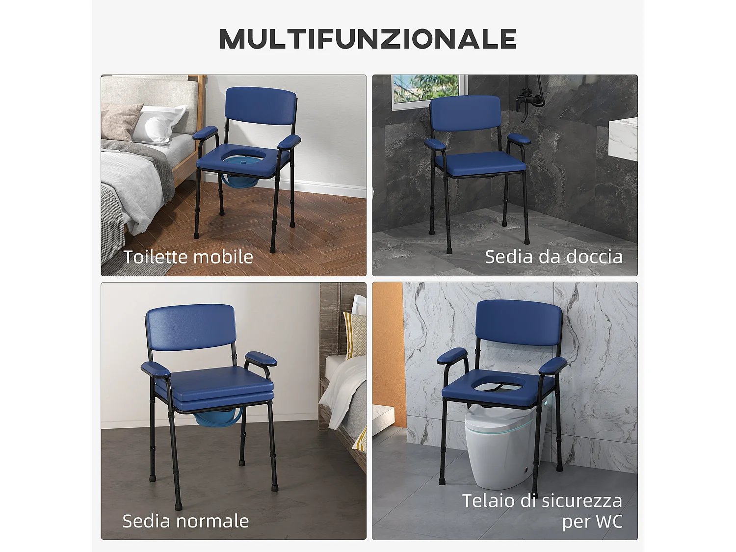 Carrello pulizie con secchio 26 litri con strizzatore e cestini blu