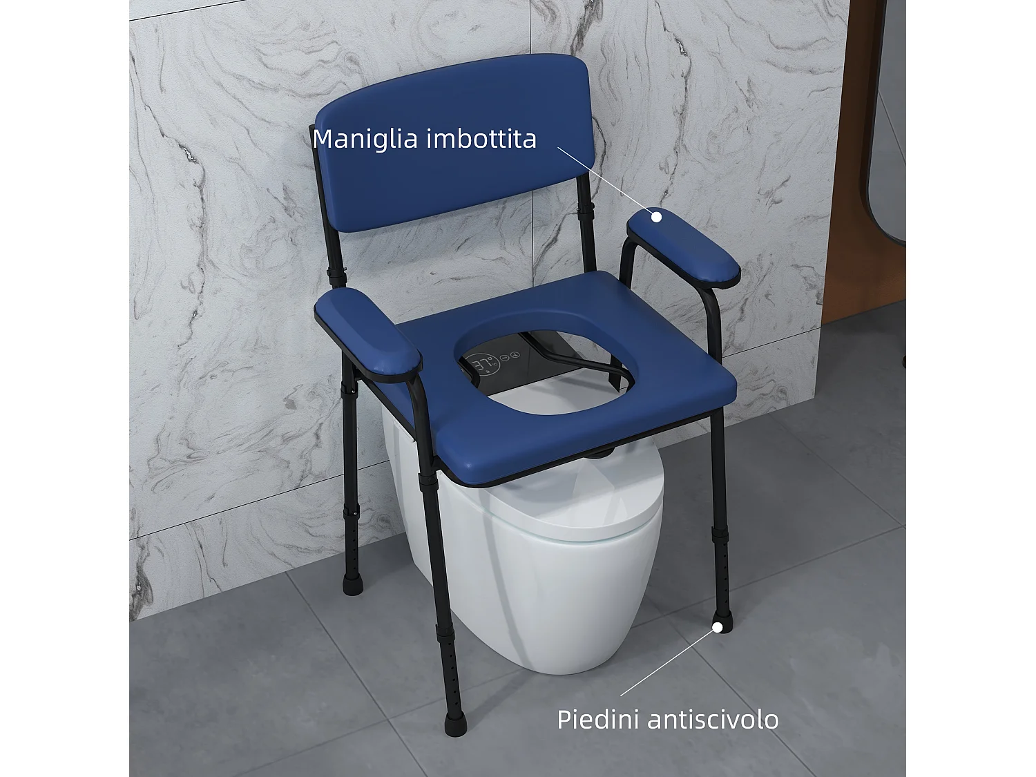 Carrello pulizie con secchio 26 litri con strizzatore e cestini blu
