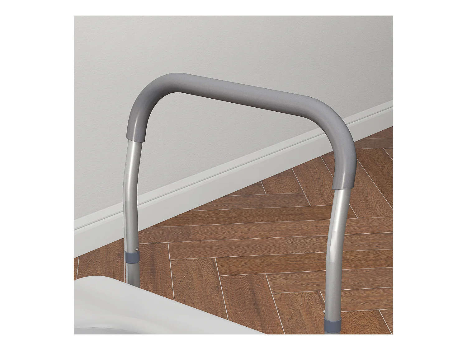 Sedia comoda wc per anziani e disabili con altezza regolabile grigio