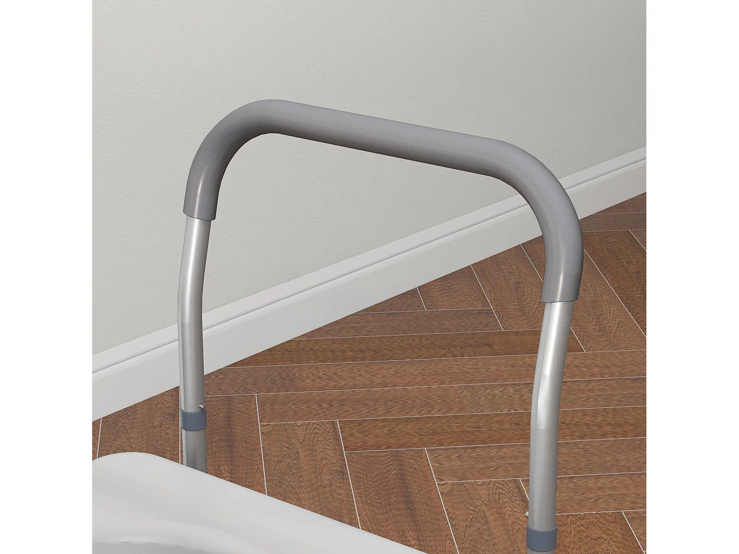 Sedia comoda wc per anziani e disabili con altezza regolabile grigio