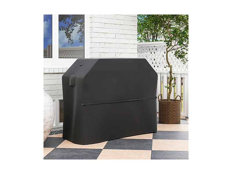 Housse de protection pour barbecue, résistante aux intempéries, 600D Oxford, noir (147x61x122 cm)
