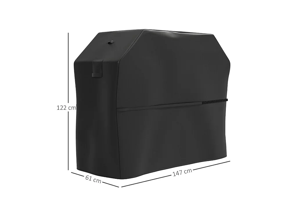Housse de protection pour barbecue, résistante aux intempéries, 600D Oxford, noir (147x61x122 cm)