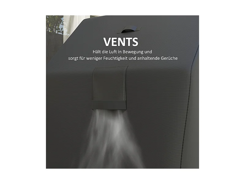 Housse de protection pour barbecue, résistante aux intempéries, 600D Oxford, noir (147x61x122 cm)