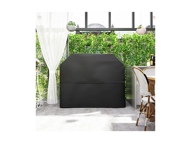 Housse de protection pour barbecue, résistante aux intempéries, 600D Oxford, noir (147x61x122 cm)