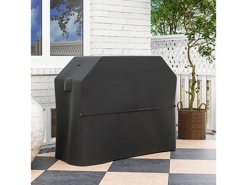 Copertura per barbecue, resistente alle intemperie, Oxford 600D, nera (147x61x122 cm)