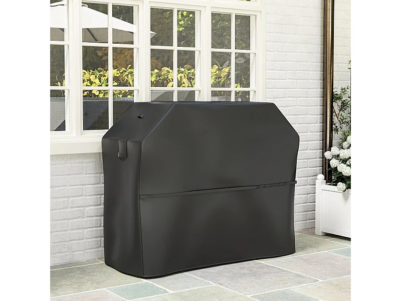 Copertura per barbecue, resistente alle intemperie, Oxford 600D, nera (147x61x122 cm)