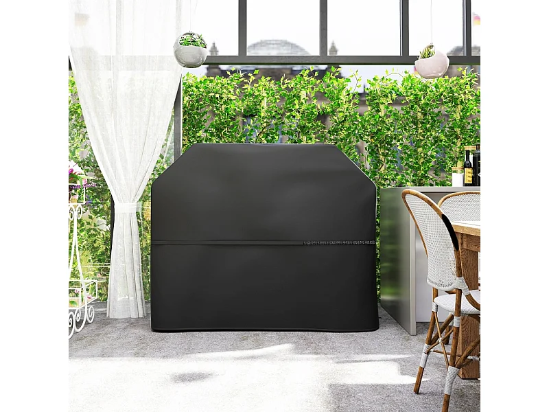 Copertura per barbecue, resistente alle intemperie, Oxford 600D, nera (147x61x122 cm)