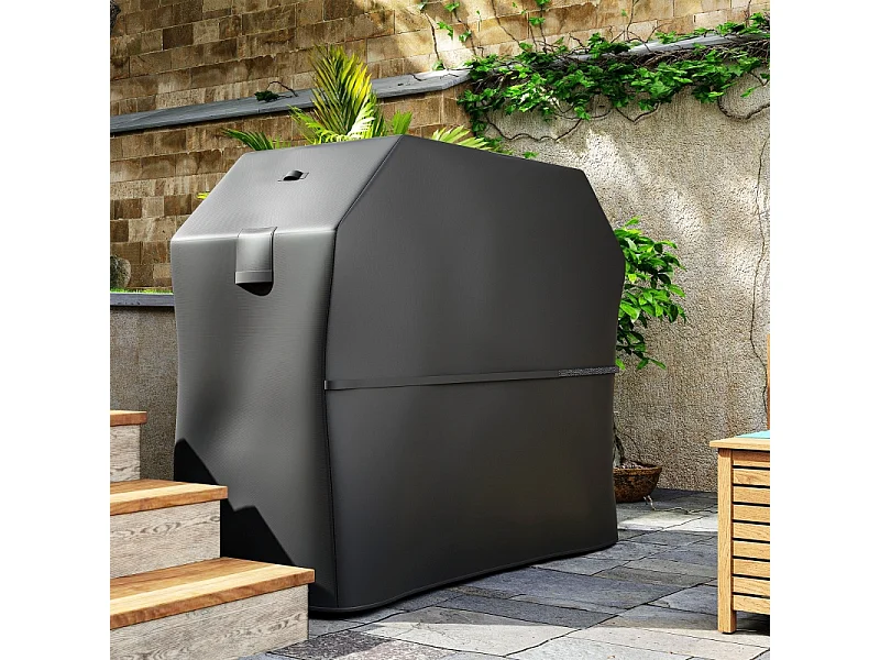 Copertura per barbecue, resistente alle intemperie, Oxford 600D, nera (147x61x122 cm)