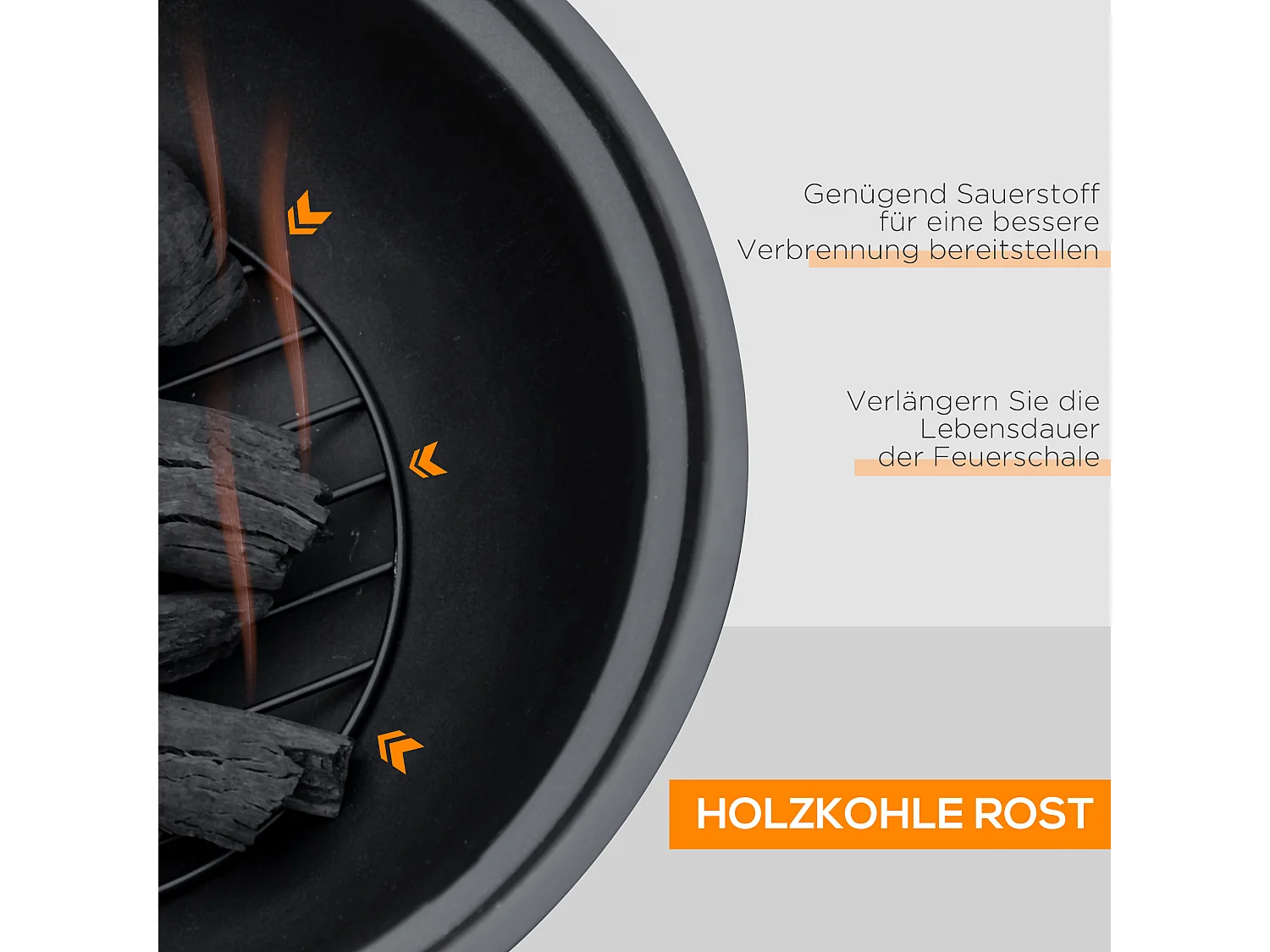 Braciere in metallo a forma di tronco d'albero, con coperchio e gancio, per giardino e terrazza, marrone (61,5x61,5x39 cm)