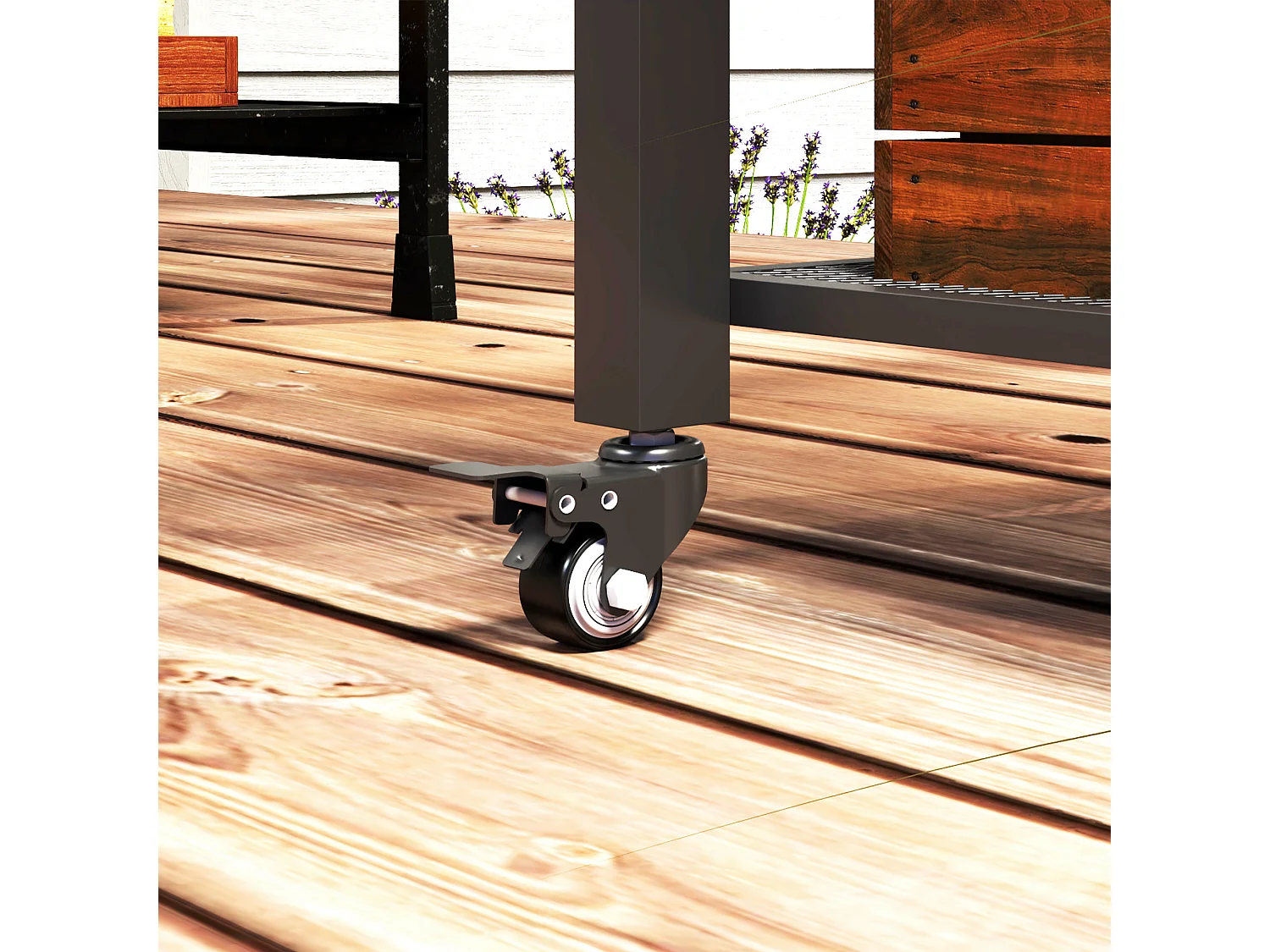 Chariot de barbecue 3 niveaux avec plan de travail, acier inoxydable, noir (105x50x79cm)