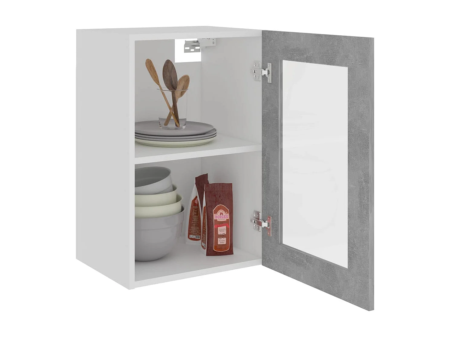 Vitrina colgante Gris hormigón Madera de ingeniería