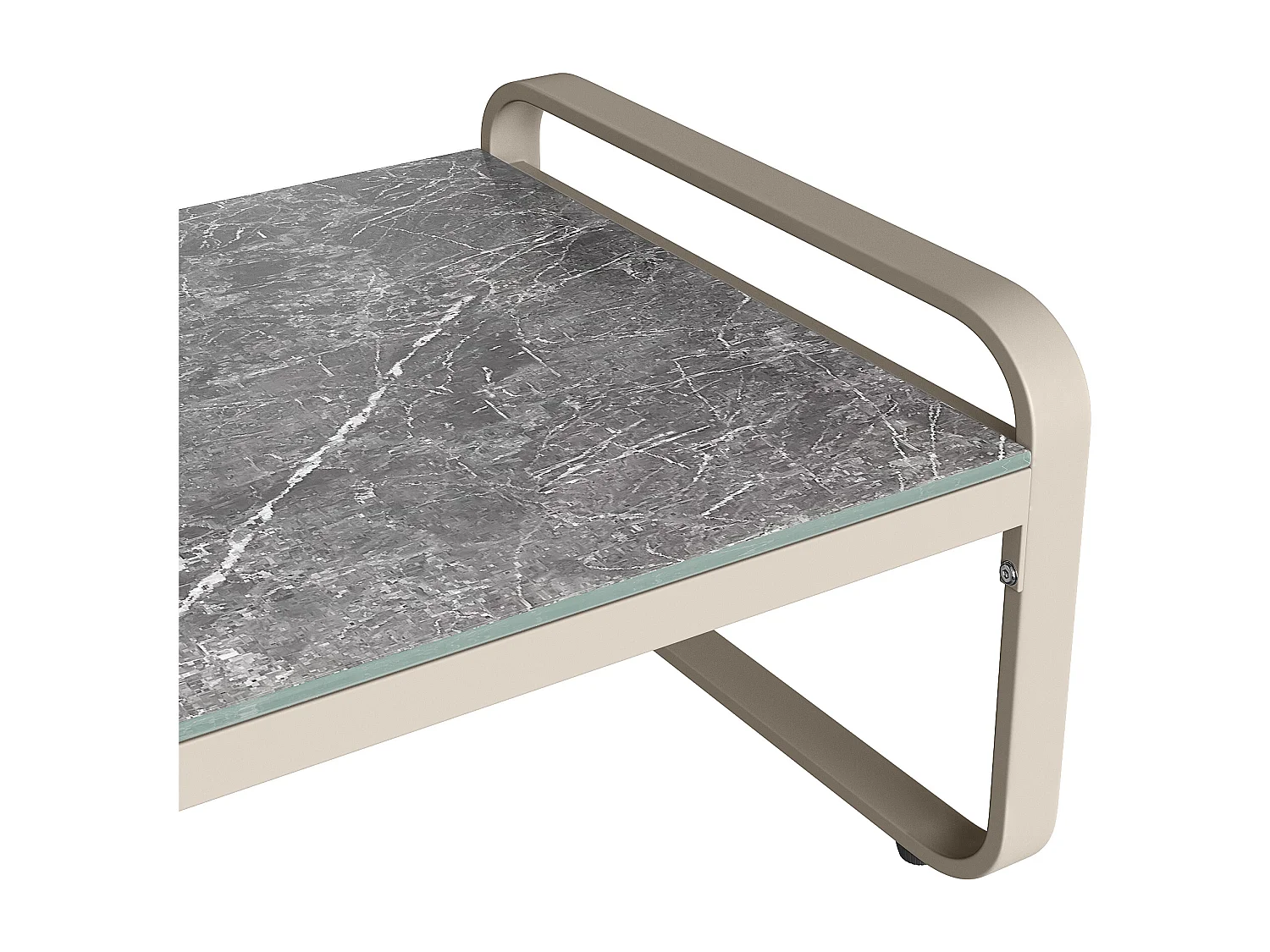 Salon de jardin 5 pièces, canapé d'angle en rotin, métal, gris (120x61x69 cm)