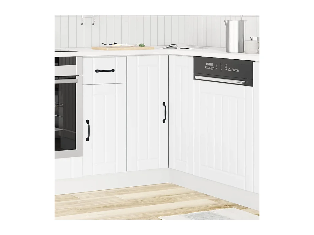 Mobile angolare da cucina in legno ingegnerizzato bianco Lucca