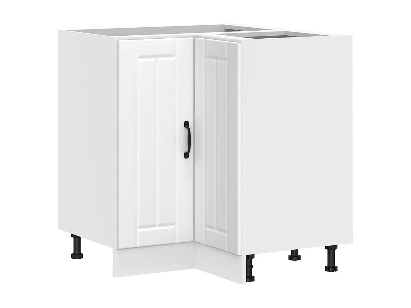 witte keukenhoekkast van bewerkt hout